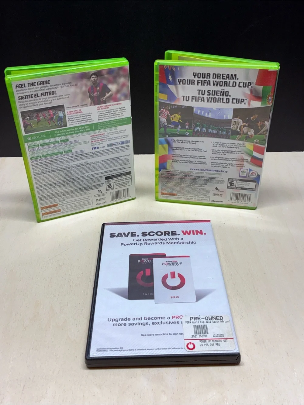 Lot of 3 Fifa Xbox 360 Games - 2006 World Cup, 2010 South Africa, Fifa 15